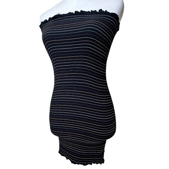 FOREVER 21 All Over Smocked Rainbow Thread Strapless Dress Size Small - Picture 1 of 9